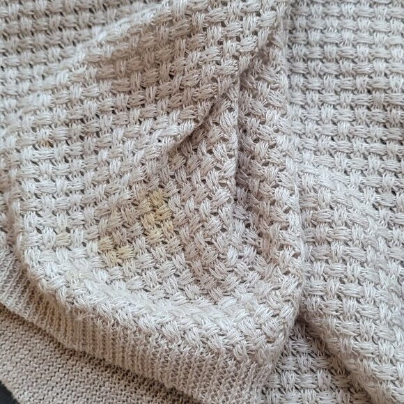 Joie Blush Neutral Linen Cotton Knit Scoop Neck Long Sleeve Sweater Size Small - Picture 9 of 12